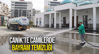 Canik'te Camilerde Bayram Temizliği 