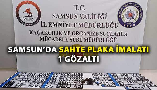 Samsun’da sahte plaka imalatı! 1 Gözaltı